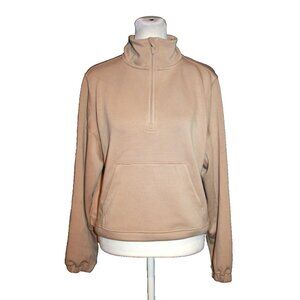 Fabrik Taupe Half Zip Pullover Sweatshirt Women’s Size Small S Long Sleeve NEW